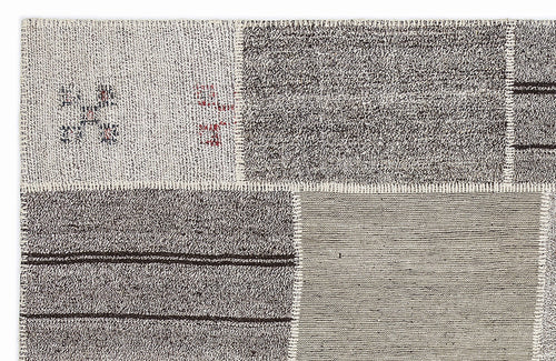 Teselya 1148 Beige Striped Wool Handmade Area Rug 5'3" x 7'7"