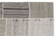 Teselya 1148 Beige Striped Wool Handmade Area Rug 5'3" x 7'7"