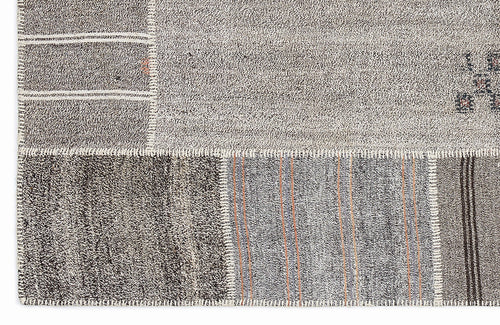 Teselya 1148 Beige Striped Wool Handmade Area Rug 5'3" x 7'7"