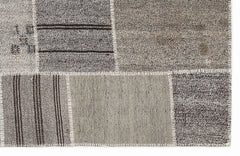 Teselya 1148 Beige Striped Wool Handmade Area Rug 5'3" x 7'7"