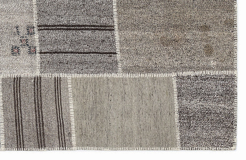 Teselya 1148 Beige Striped Wool Handmade Area Rug 5'3" x 7'7"