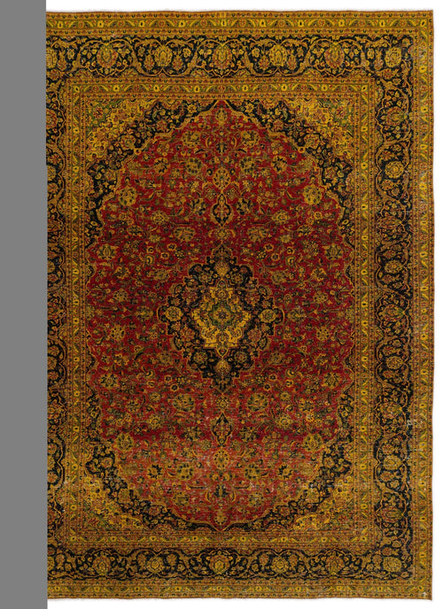 Epir Yellow Vintage Wool Handmade Area Rug 9'3" x 9'7"