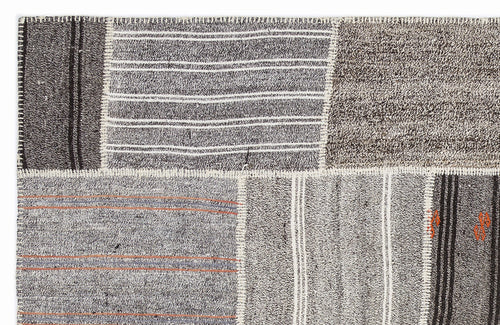 Teselya 1149 Beige Striped Wool Handmade Area Rug 5'3" x 7'7"