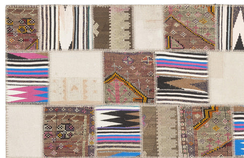 Teselya 11508 Beige Striped Wool Handmade Area Rug 3'11" x 6'0"