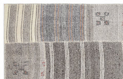Teselya 1151 Beige Striped Wool Handmade Area Rug 5'3" x 7'7"