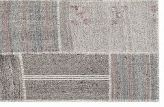 Teselya 1151 Beige Striped Wool Handmade Area Rug 5'3" x 7'7"