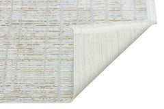 Cream Geometric Area Rug - Machine Made Cotton Yarn Carpet | Non Shedding, Easy Clean