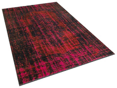 Modern Area Rug – Machine Made Rug Red Cotton Woven Carpet for Living Room