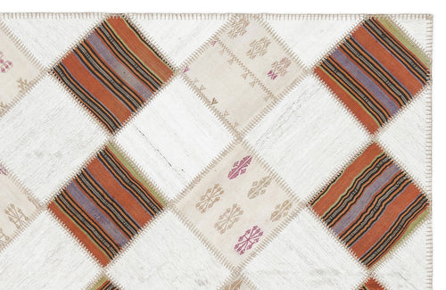 Teselya Beige Striped Wool Handmade Area Rug 5'8" x 7'0"