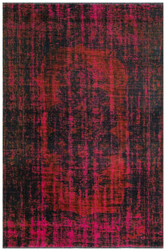 Modern Area Rug – Machine Made Rug Red Cotton Woven Carpet for Living Room