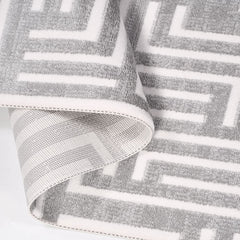 Geometric Area Rug – Machine Made Rug with 10mm Pile Height, Grey Durable Floor Covering
