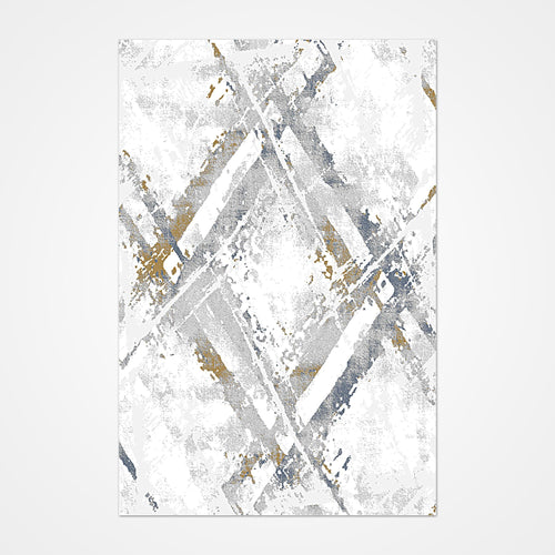 Modern Area Rug - Grey Machine Made Rug with 10mm Pile Height | Easy Clean