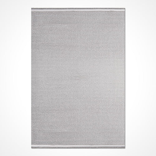 Grey Striped Area Rug - Machine Made Rug with Soft Pile & High Loop Density