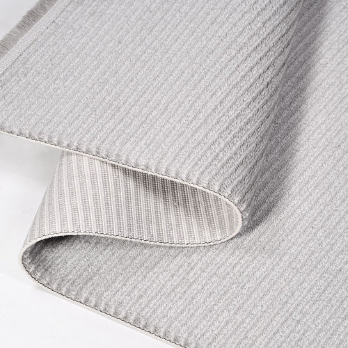 Grey Striped Area Rug - Machine Made Rug with Soft Pile & High Loop Density