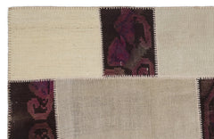 Teselya 1169 Beige Striped Wool Handmade Area Rug 5'3" x 7'7"