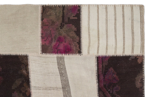 Teselya 1169 Beige Striped Wool Handmade Area Rug 5'3" x 7'7"