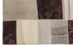 Teselya 1169 Beige Striped Wool Handmade Area Rug 5'3" x 7'7"