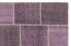 Teselya 1177 Pink Patchwork Wool Handmade Area Rug 5'3" x 7'7"