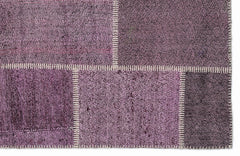 Teselya 1177 Pink Patchwork Wool Handmade Area Rug 5'3" x 7'7"