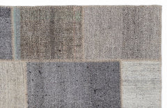 Teselya 1180 Beige Striped Wool Handmade Area Rug 5'3" x 7'7"