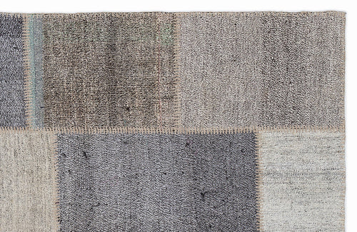 Teselya 1180 Beige Striped Wool Handmade Area Rug 5'3" x 7'7"