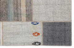 Teselya 1180 Beige Striped Wool Handmade Area Rug 5'3" x 7'7"