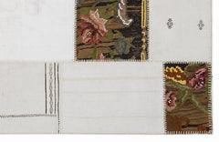 Teselya 1216 White Floral Wool Handmade Area Rug 5'3" x 7'7"