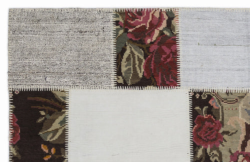 Teselya 1194 Beige Floral Wool Handmade Area Rug 5'3" x 7'7"