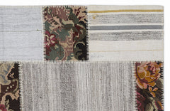 Teselya 1194 Beige Floral Wool Handmade Area Rug 5'3" x 7'7"