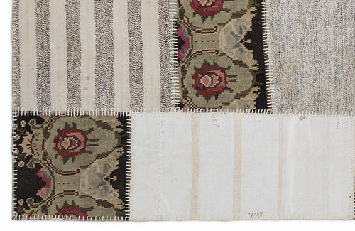 Teselya 1194 Beige Floral Wool Handmade Area Rug 5'3" x 7'7"