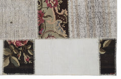 Teselya 1194 Beige Floral Wool Handmade Area Rug 5'3" x 7'7"