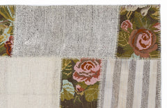 Teselya 1198 Beige Floral Wool Handmade Area Rug 5'3" x 7'7"