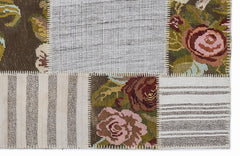 Teselya 1198 Beige Floral Wool Handmade Area Rug 5'3" x 7'7"