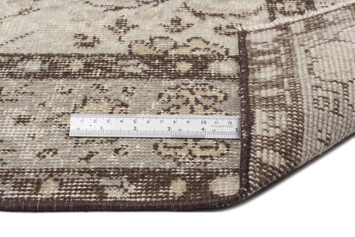 Atina Beige Vintage Wool Handmade Area Rug 4'10" x 8'6"