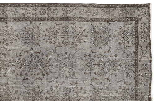 Atina Grey Vintage Wool Handmade Area Rug 5'10" x 9'8"