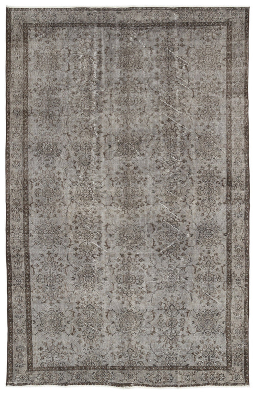 Atina Grey Vintage Wool Handmade Area Rug 5'10" x 9'8"