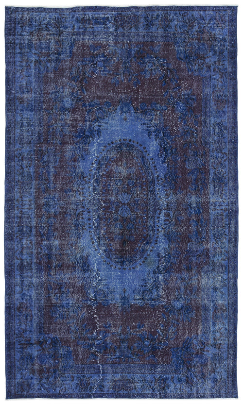 Atina Blue Vintage Wool Handmade Area Rug 5'11" x 9'10"