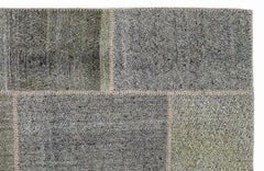 Teselya 1202 Grey Striped Wool Handmade Area Rug 5'3" x 7'7"