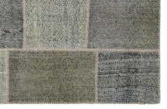 Teselya 1202 Grey Striped Wool Handmade Area Rug 5'3" x 7'7"
