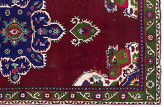 Atina Burgundy Vintage Wool Handmade Area Rug 4'4" x 8'9"