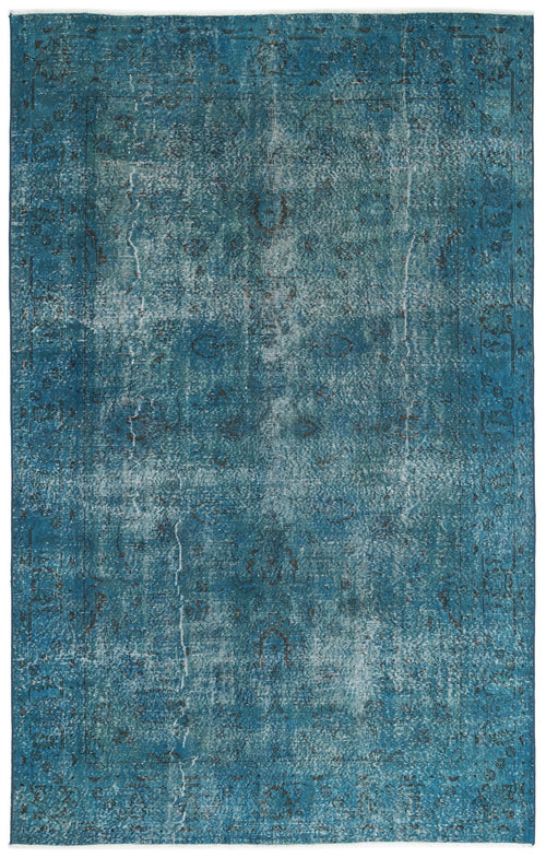 Atina Turquoise Vintage Wool Handmade Area Rug 6'9" x 10'8"