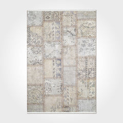 Digital Print Area Rug - Washable Non Slip Chenille Cotton Patchwork Carpet