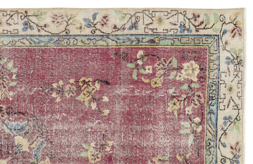 Atina Burgundy Classic Wool Handmade Area Rug 6'2" x 9'11"