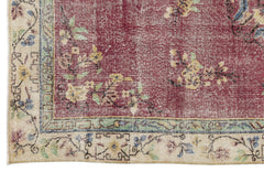 Atina Burgundy Classic Wool Handmade Area Rug 6'2" x 9'11"