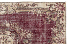 Atina Burgundy Classic Wool Handmade Area Rug 6'1" x 9'6"