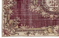 Atina Burgundy Classic Wool Handmade Area Rug 6'1" x 9'6"