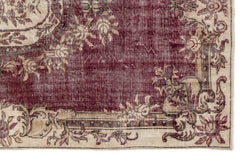 Atina Burgundy Classic Wool Handmade Area Rug 6'1" x 9'6"