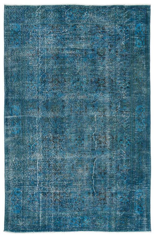 Atina Turquoise Vintage Wool Handmade Area Rug 6'3" x 9'9"