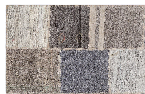 Teselya 1212 Beige Striped Wool Handmade Area Rug 5'3" x 7'7"