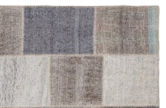 Teselya 1212 Beige Striped Wool Handmade Area Rug 5'3" x 7'7"